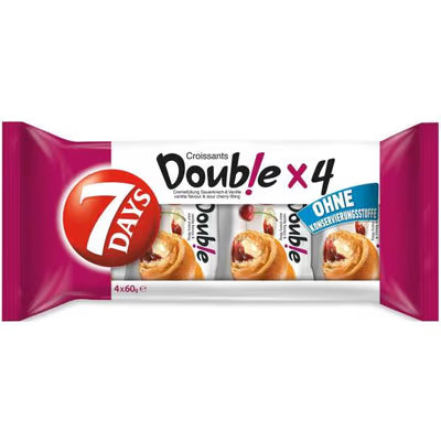 7Days Croissant Double Vanille-Sauerkirsche 4x60g
