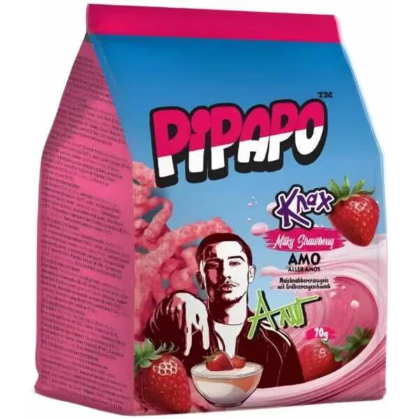 Pipapo Knax Maissnack Milky Strawberry 70g